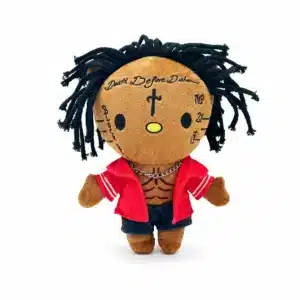 Peluche Hello Kitty x 21 Savage, peluche baseball collector Hello Kitty et hip-hop